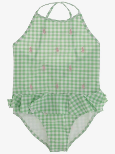 Polo Ralph Lauren Kids' One Piece Swimsuit With Logo In Green