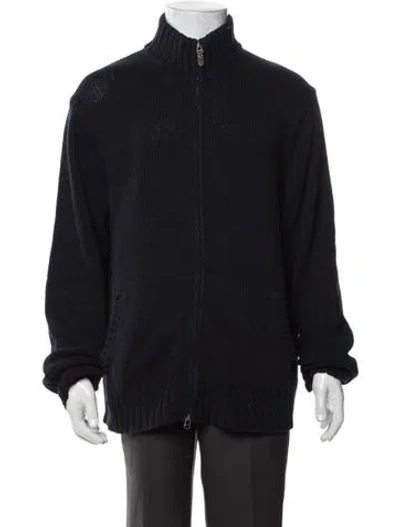Pre-owned Polo Ralph Lauren Open Front Long Sleeve Cardigan In Blue