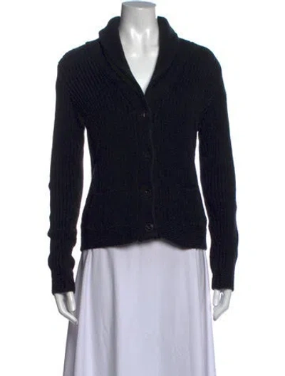 Pre-owned Polo Ralph Lauren Open Front Sweater In Black
