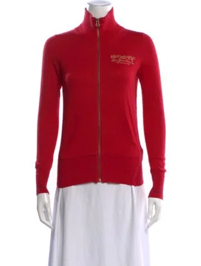 Pre-owned Polo Ralph Lauren Open Front Sweater In Red