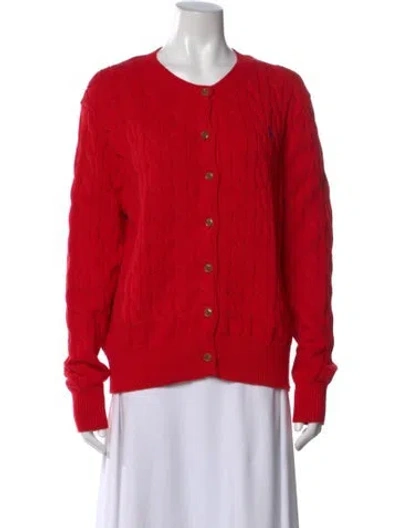 Pre-owned Polo Ralph Lauren Open Front Sweater W/ Tags In Red
