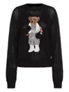 Polo Ralph Lauren 'polo Bear' Openwork Sweater In Black