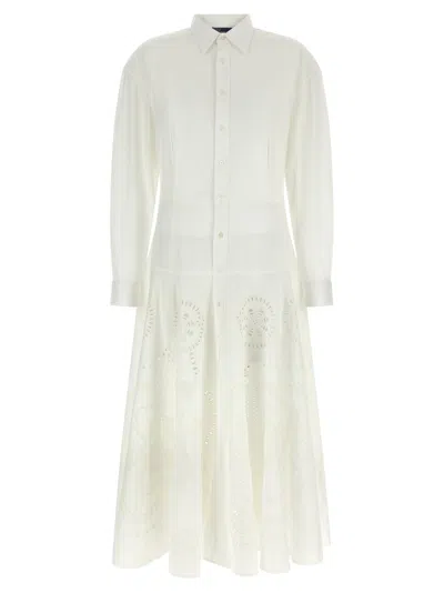 Polo Ralph Lauren Openwork Embroidery Dress Dresses White In Neutral