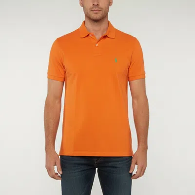 Pre-owned Polo Ralph Lauren Orange Cotton Pique Distress Polo T-shirt S