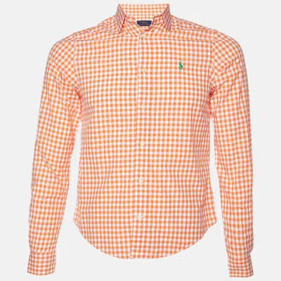 Pre-owned Polo Ralph Lauren Orange Gingham Check Cotton Long Sleeve Shirt S