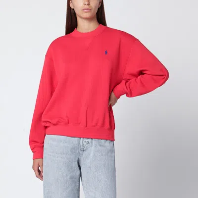 Polo Ralph Lauren Orange-red Cotton-blend Sweatshirt In Blue