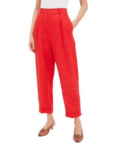 Polo Ralph Lauren Orangey Red Linen Twill Cropped Pant