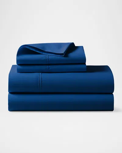 Polo Ralph Lauren Organic 464 Percale Queen Fitted Sheet In Harbor Blu