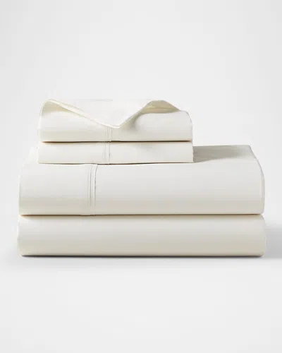 Polo Ralph Lauren Organic 464 Thread Count Percale Twin Flat Sheet In Alabaster