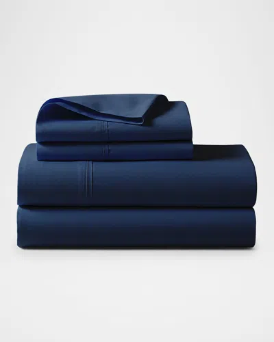 Polo Ralph Lauren Organic 464 Thread Count Percale Twin Flat Sheet In Polo Navy