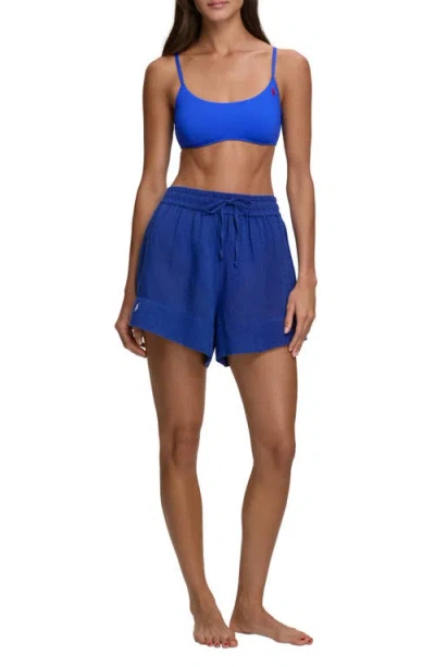 Polo Ralph Lauren Boyfriend Shorts Cover Up In Blue