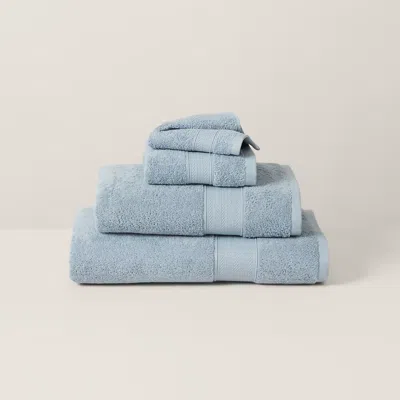 Polo Ralph Lauren Organic Cotton Dawson Bath Towels & Mat In Cascade Blue