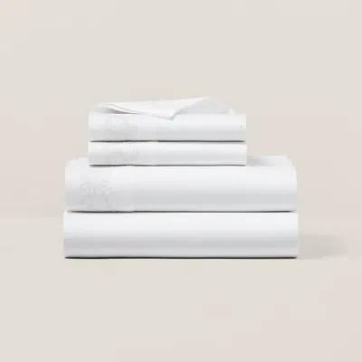 Polo Ralph Lauren Organic Cotton Eloise Embroidery Sheet In Studio White
