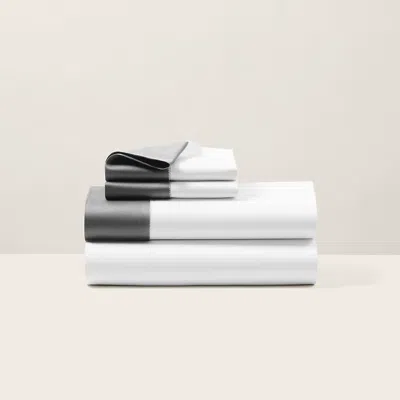 Polo Ralph Lauren Organic Cotton Sateen Border Sheeting In True Graphite