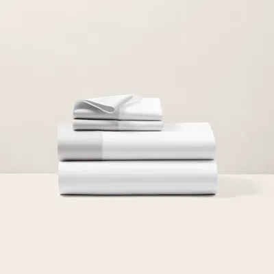 Polo Ralph Lauren Organic Cotton Sateen Border Sheeting In True Platinum