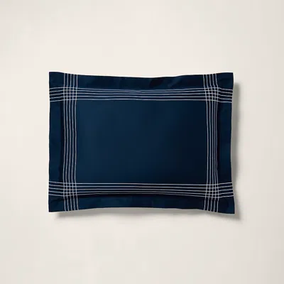 Polo Ralph Lauren Organic Cotton Sateen Handkerchief Sham In Navy/white