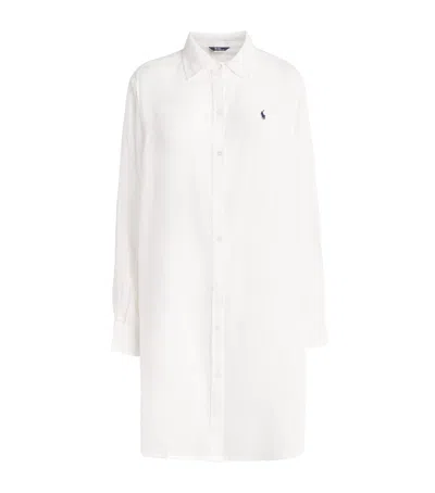 Polo Ralph Lauren Organic Cotton-linen Boyfriend Shirt In White