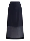 Polo Ralph Lauren Organza Pencil Skirt In Blue