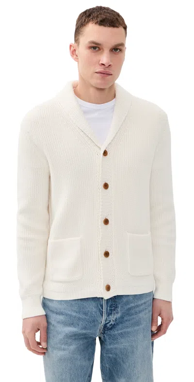 Polo Ralph Lauren Original Label Chunky Shawl Cardigan Sweater Nevis In White