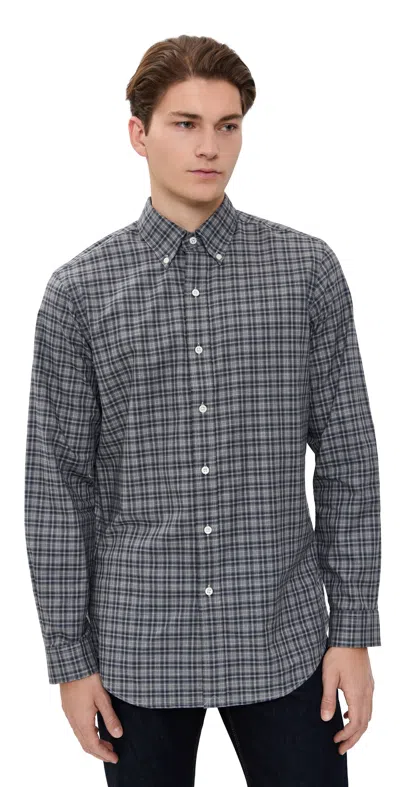 Polo Ralph Lauren Original Label Luxury Twill Plaid Sport Shirt Grey Navy Heather Multi In Animal Print