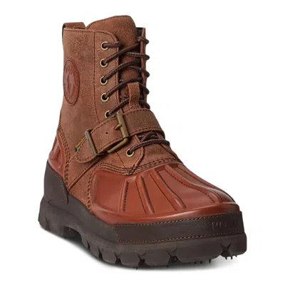 Polo Ralph Lauren Oslo Boots Mens 8 Brown Leather Waterproof Round Toe Gbnc673