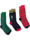 Polo Ralph Lauren American Heritage Bear Crew Sock 3-pack In Assorted, Men's At Urban Outfitters In Multicolour