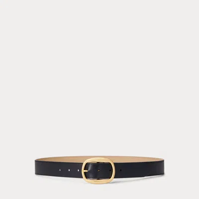 Polo Ralph Lauren Engraved-buckle Leather Belt In Black