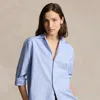 Polo Ralph Lauren Oversize Fit Cotton Poplin Shirt In Blue
