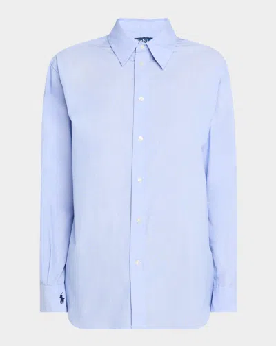 Polo Ralph Lauren Oversize-fit Cotton Shirt In Classic Medium Blue