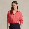 Polo Ralph Lauren Oversize Fit Cotton Twill Shirt In Red