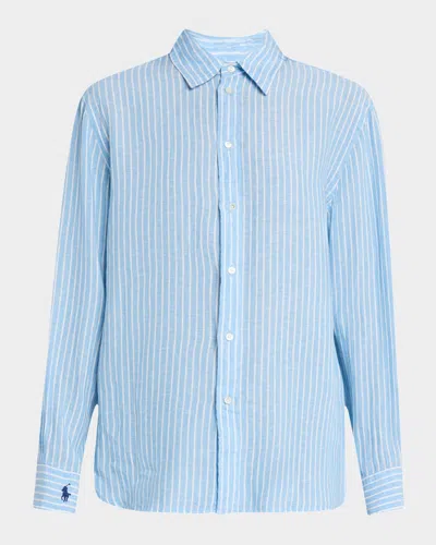 Polo Ralph Lauren Oversize Fit Linen Shirt In White