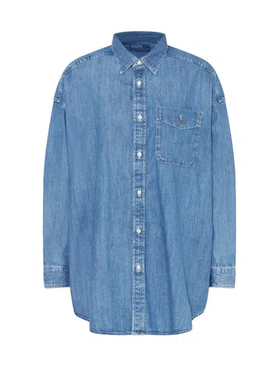 Polo Ralph Lauren Polo-pony-motif Shirt In Blue