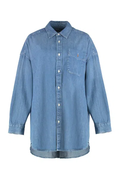 Polo Ralph Lauren Oversized Denim Shirt In Blue