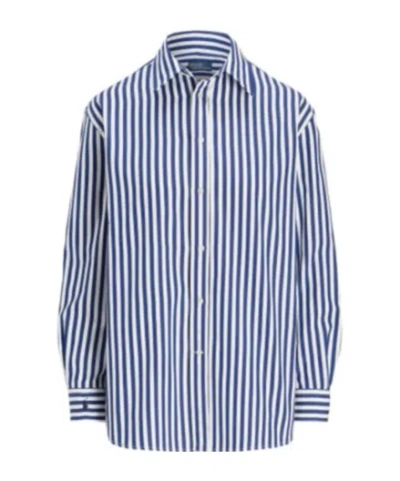 Polo Ralph Lauren Oversized Striped Shirt In Blue