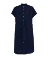 Polo Ralph Lauren Button-down Dress With Signature Polo Pony Motif In Blue