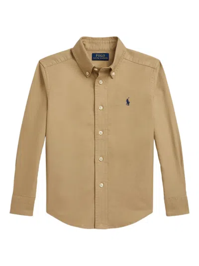 Polo Ralph Lauren Kids' Oxford Cotton Shirt In Neutral