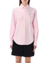 Polo Ralph Lauren Heidi Cotton Shirt W/ Logo In Bath Pink