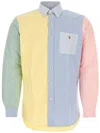 Polo Ralph Lauren Classic-fit Multicoloured Patchwork Oxford Shirt In Blue
