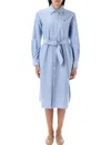 Polo Ralph Lauren Oxford Long Sleeve Shirt Dress In Blue