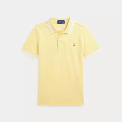Polo Ralph Lauren Kids' Oxford Mesh Polo Shirt In Wicket Yellow/white