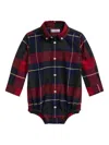 Polo Ralph Lauren Oxford-plaid Bodysuit In Red