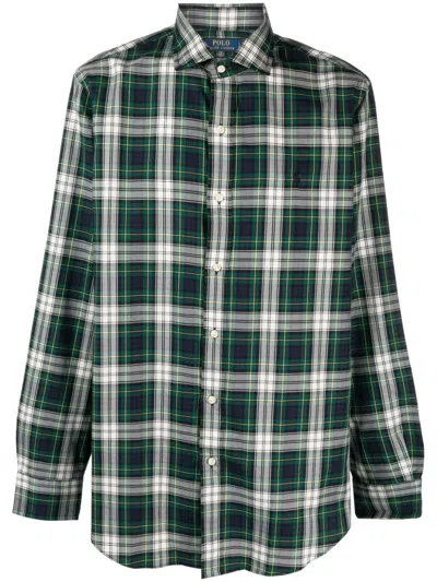 Polo Ralph Lauren Oxford Plaid Cotton Shirt In Green