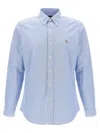 Polo Ralph Lauren Custom Fit Cotton Stretch Shirt In Blue