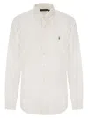 Polo Ralph Lauren Slim Fit White Cotton Shirt With Embroidered Logo