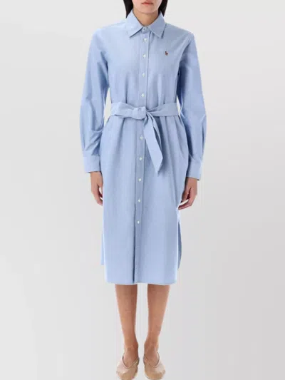 Polo Ralph Lauren Oxford Shirt Dress Long Sleeves In Animal Print