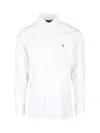Polo Ralph Lauren Slim Fit White Cotton Shirt With Embroidered Logo In White