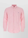 POLO RALPH LAUREN OXFORD SHIRT WITH BUTTONED COLLAR AND CURVED HEM