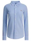 Polo Ralph Lauren Oxford Striped Long-sleeved Shirt In Blue
