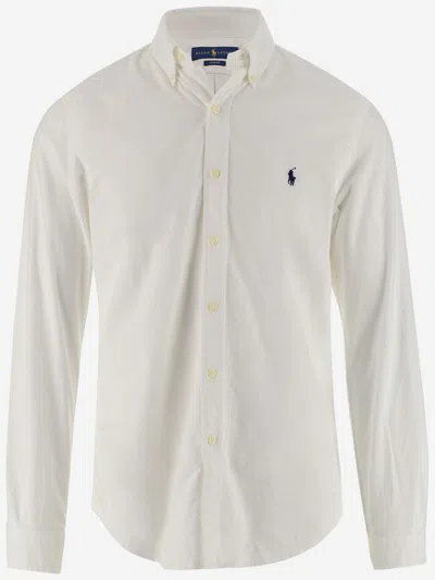 Polo Ralph Lauren Custom Fit Corduroy Long-sleeve Shirt In Neutral
