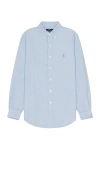 Polo Ralph Lauren Button-down Collar Logo-embroidered Cotton Oxford Shirt In Blue